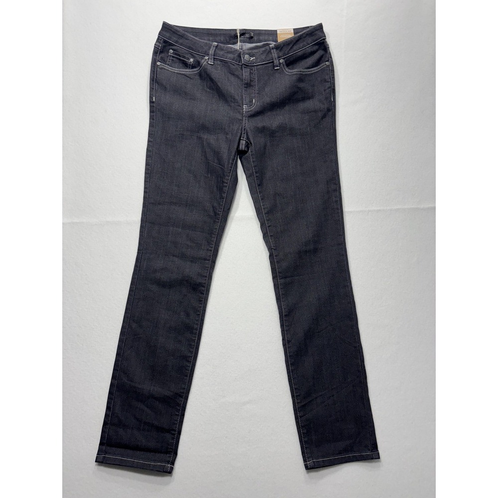 PrAna Jeans Womens‎ 12 Gray Dark Wash Straight Leg Mid Rise Stretch 33x32